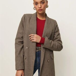 Women's Houndstooth Blazer Coat